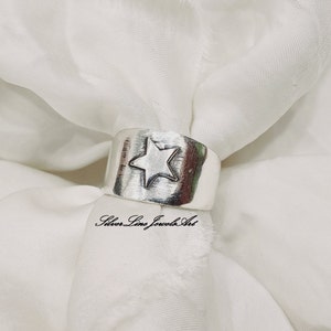 Stern Siegelring für alle, 925 Sterling Silber, Minimalist Ring, handgemachter Schmuck, Weihnachtsgeschenk für Sie und Ihn, Frauen Schmuck