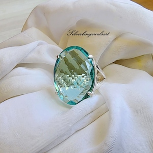 Aquamarine Quartz Ring For gift, 925 Sterling Silver, Handmade Ring, Band Ring, Silver Jewellery, Aquamarine Ring, Fabulous Ring, Women Gift