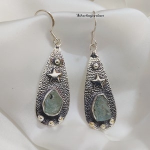 Natural Aquamarine Earring, 925 Sterling Silver, Handmade Earring, Amazing Earring, Gorgeous Earring, Natural Aquamarine, Gift for her
