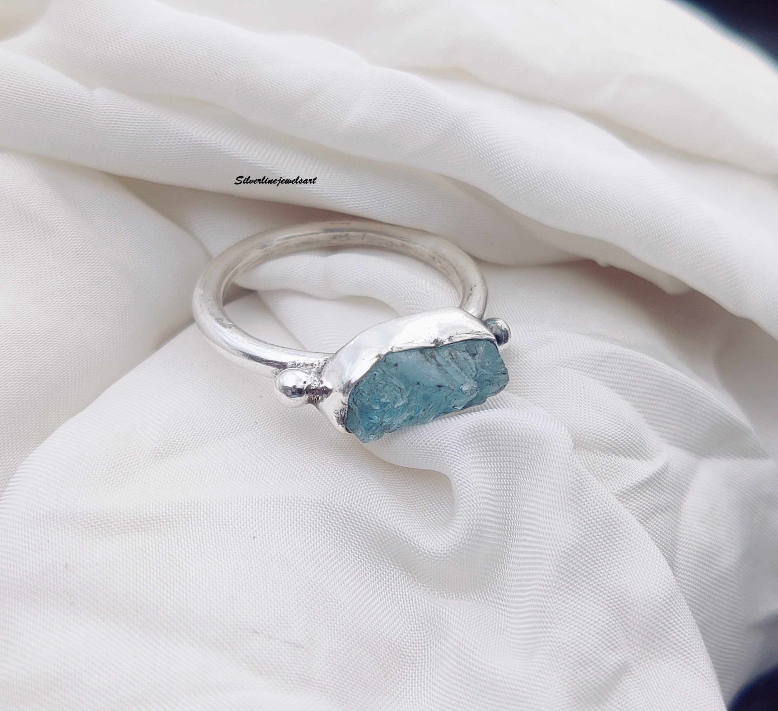 silver925 アクアマリン リング ＊ 大粒 指輪 天然石 スカイ