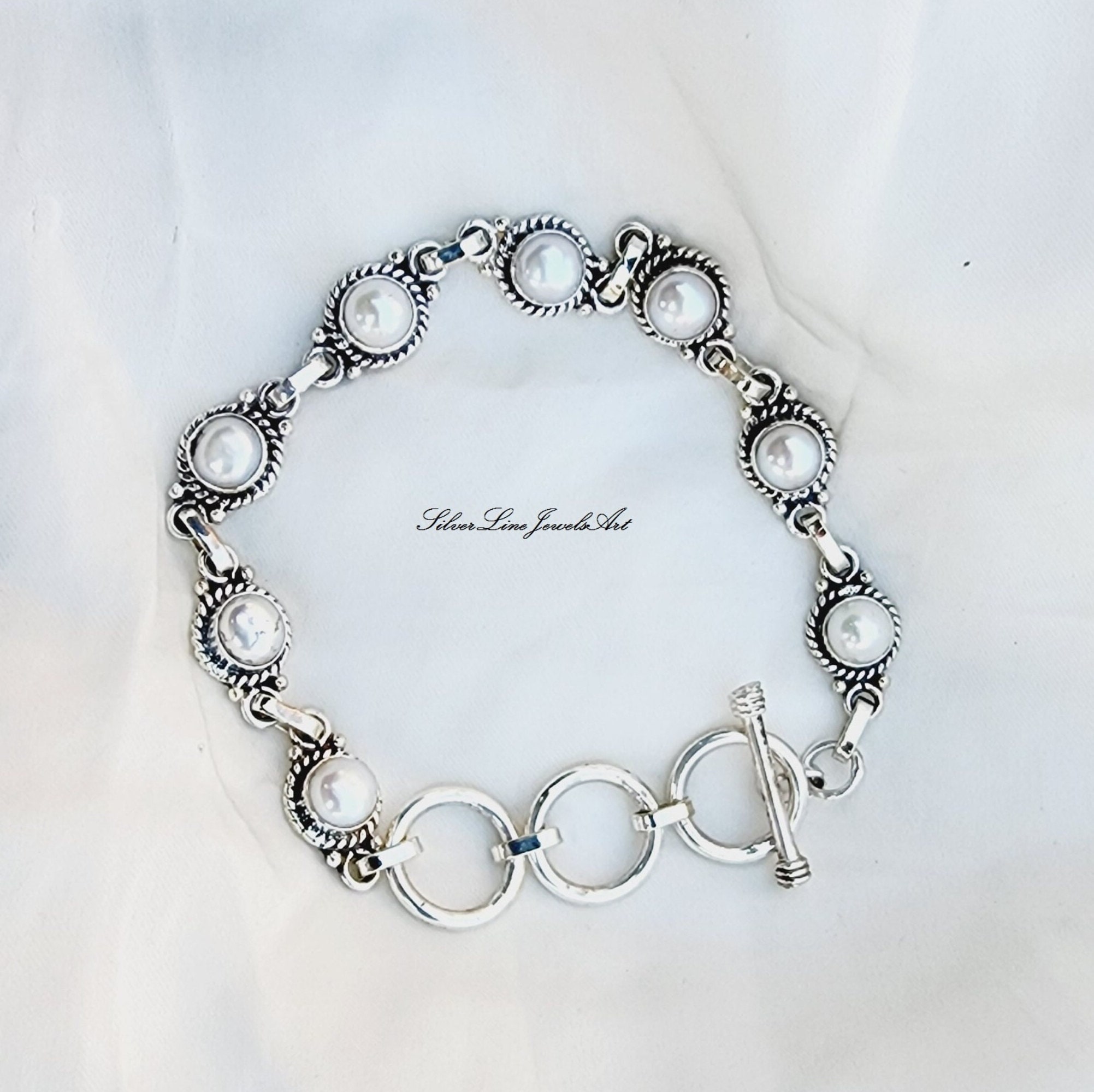 ブレスレット STONEHENgE silver heart pearl bracelet Pearl Chain Link Bracelet, Sterling Silver|BU900802 – John Hardy