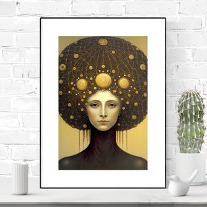 Cartel de pared de rostros humanos vibrantes abstractos, arte geométrico, diseño único, colores vibrantes, descarga digital