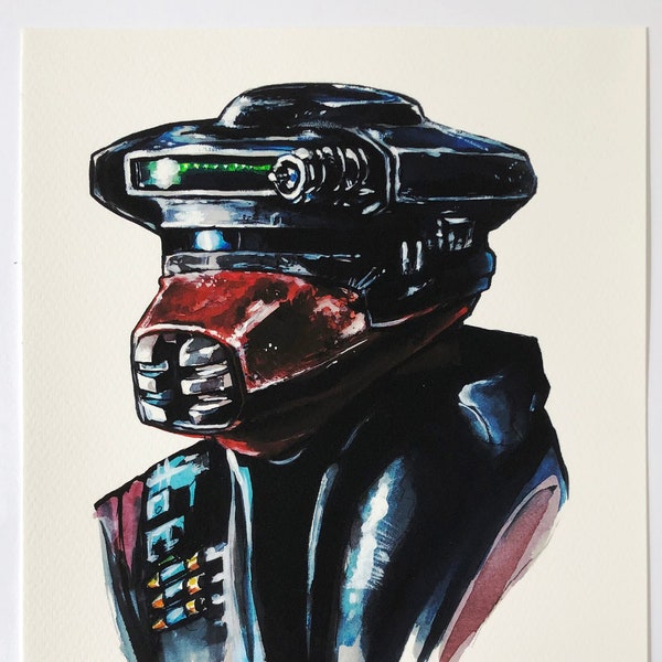 Boushh Star Wars Return of the Jedi 8x10 Giclee of Original Watercolor Portrait