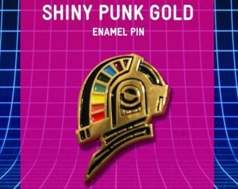 Daft Punk Gold Enamel Pin