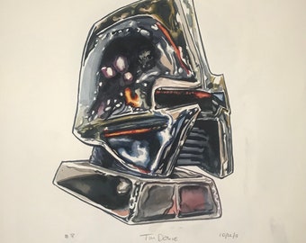 Cylon Battlestar Galactica Original 16x20 Retrato en acuarela