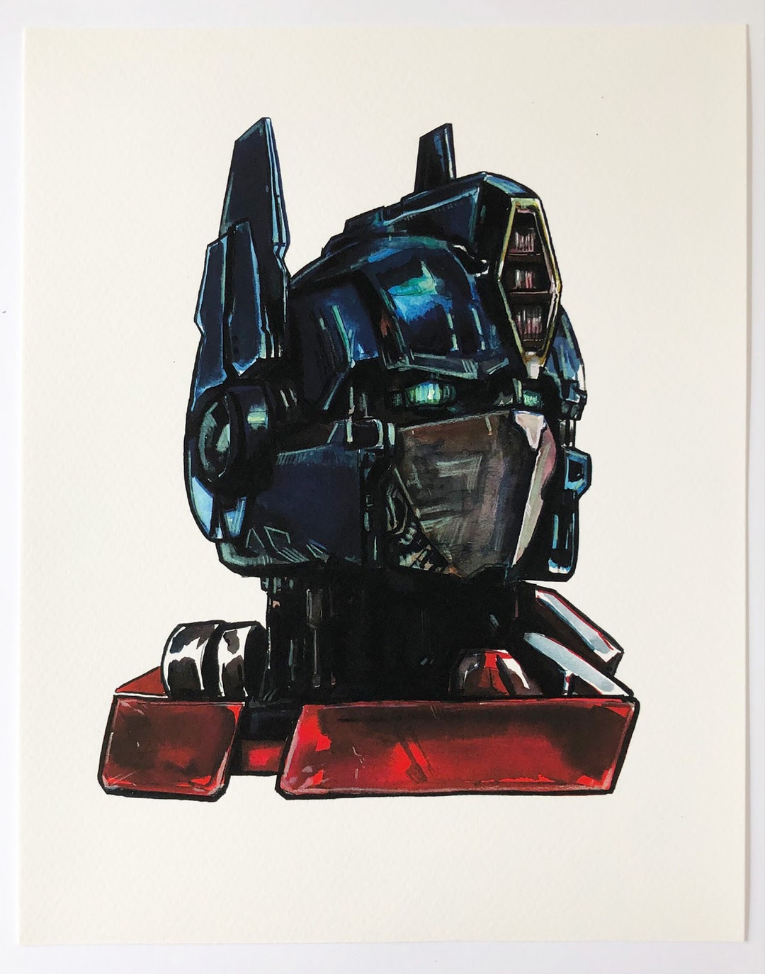 Optimus Prime Transformers 8x10 Giclee of My Watercolor Portrait - Etsy