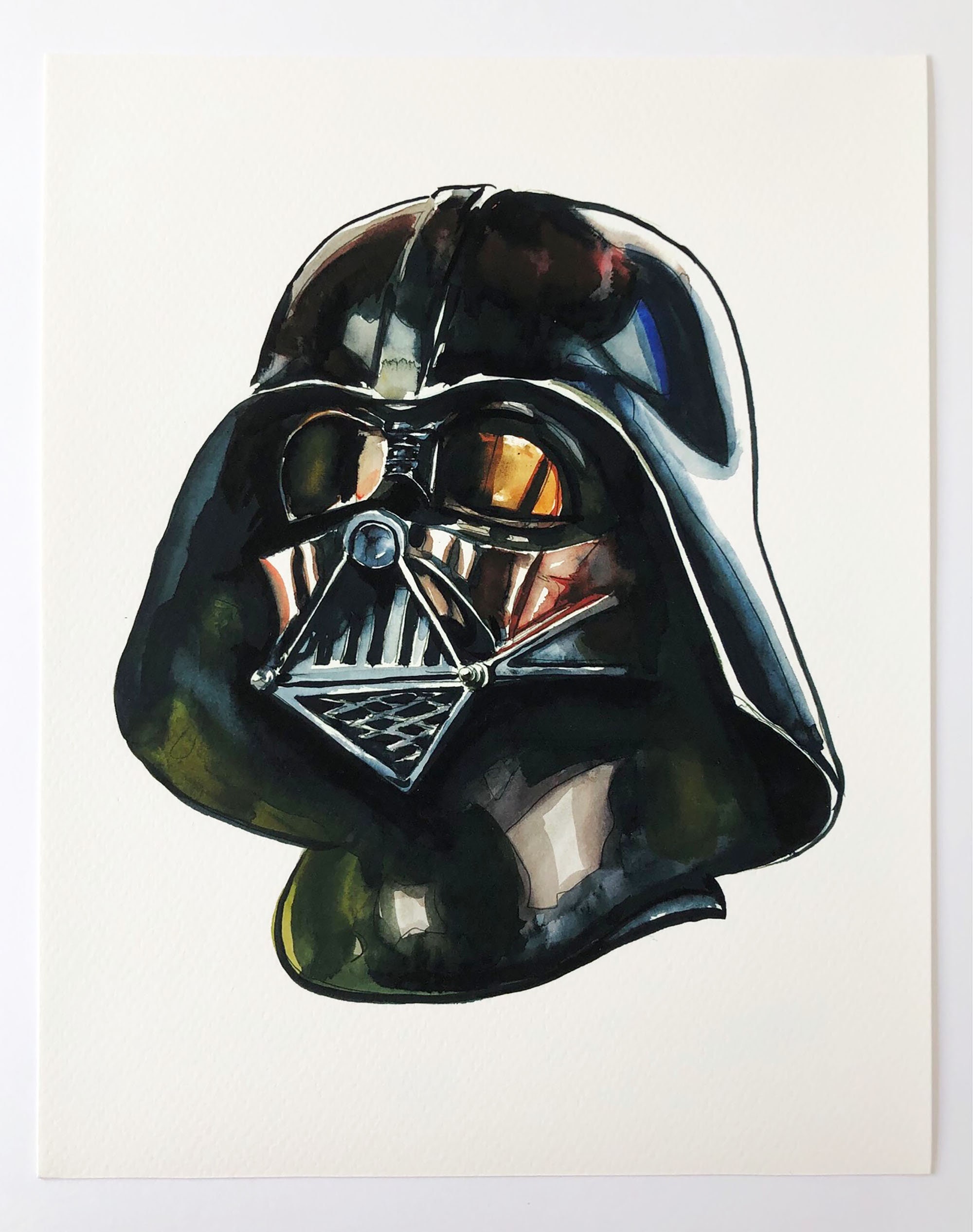 ダース・ベイダー スターウォーズ 8x10 ジクレープリント 水彩画