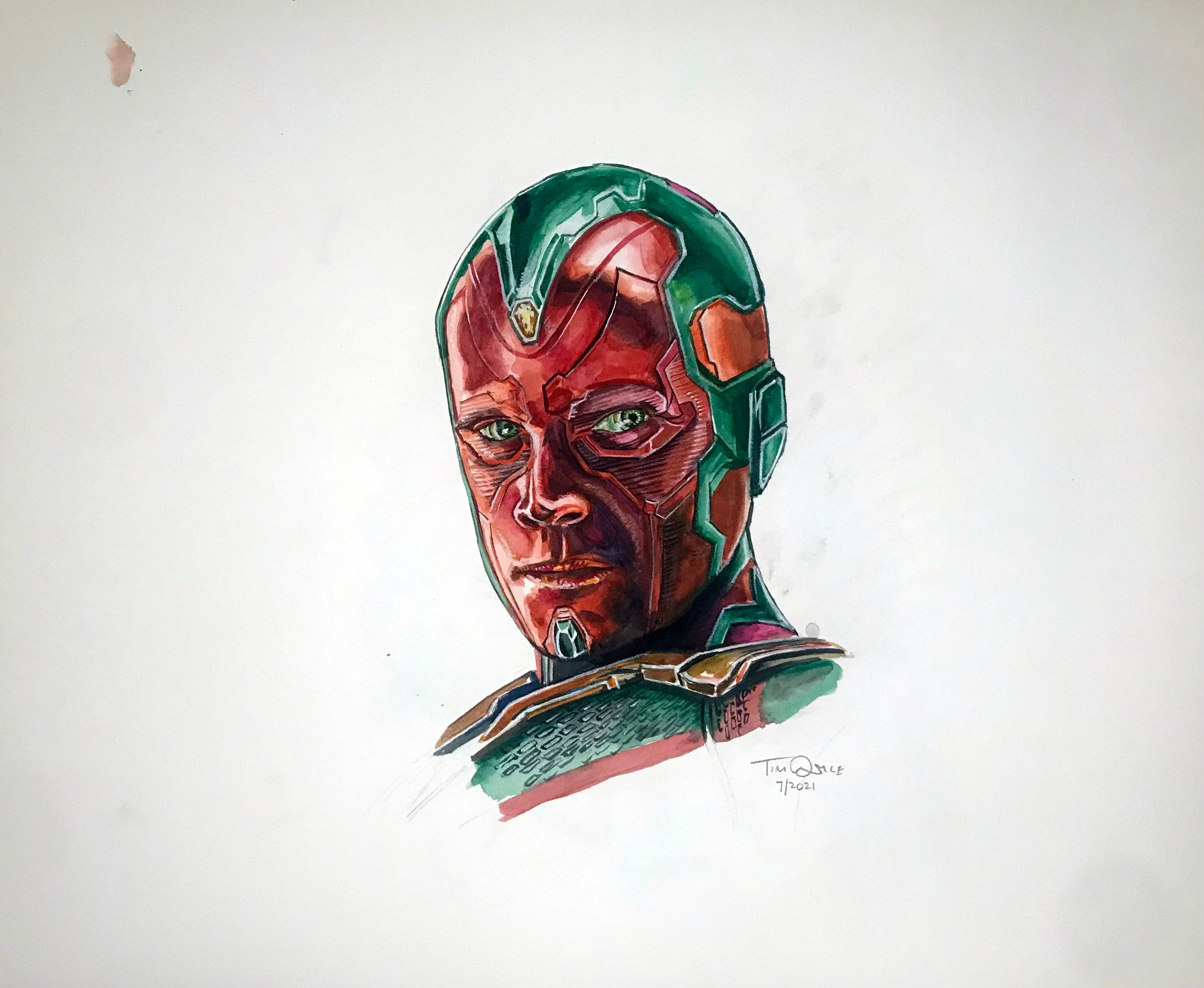 Daily Sketchblog by TJ Frias — Daily Sketch 01.05.2015 Marvel Monday #Vision  and...