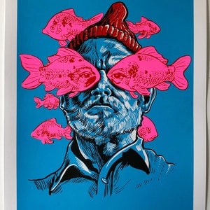 Bill Murray Life Aquatic Bad Dads He Is the Zissou Tim Doyle 8x10 silk screen print image 1