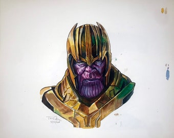 Thanos MCU Original 16x20 Watercolor Portrait