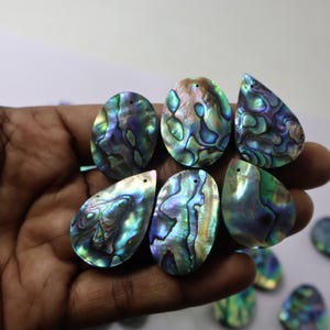 100% natürliche Abalone Shell Lose Edelsteine Großhandel Lot Abalone Shell Ringe Anhänger Schmuck machen Stein Shell Mix Form Größe Crystal Lot