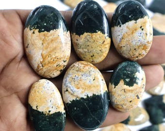 Rare High Quality Ocean Jasper Cabochon Wholesale Price Lot Handmade Mix Shape Size Jasper Crystal Jewelry Making Ocean Jasper Gemstones Lot