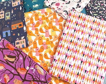 Halloween/Fall Quilted Project Bag-  For your seasonal stitches- Medium and Large Sizes available