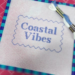 Coastal Vibes Needlepoint Canvas – Hand-Painted Beachy Design for  Stitching | Nautical Decor for Ocean Lovers 13 Mesh