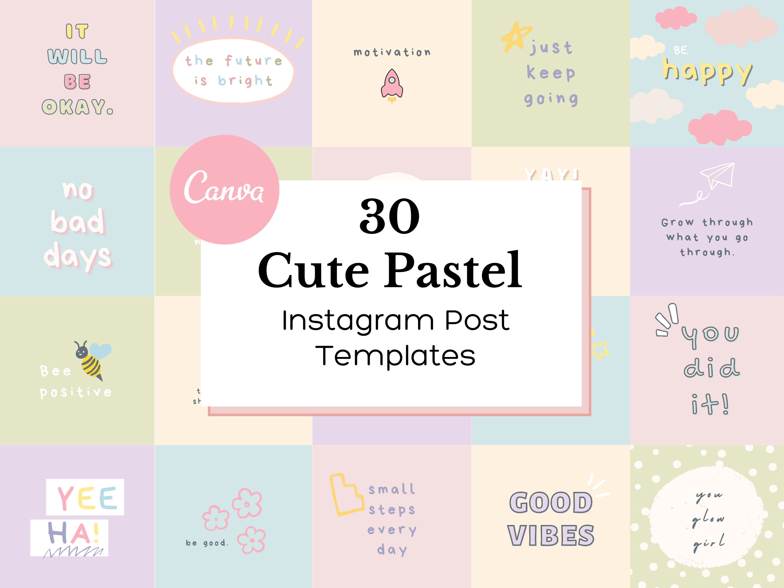 30 Instagram Templates Canva Templates Instagram Canva - Etsy