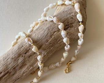 Handmade Seashell Bracelet, Gold Plated Boho Beach Jewelry