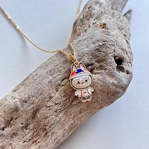 14k Gold Plated Labubu Character Necklace, Cute & Playful Charm, Labubu Charm Necklace, The Perfect Gift for Labubu Fans
