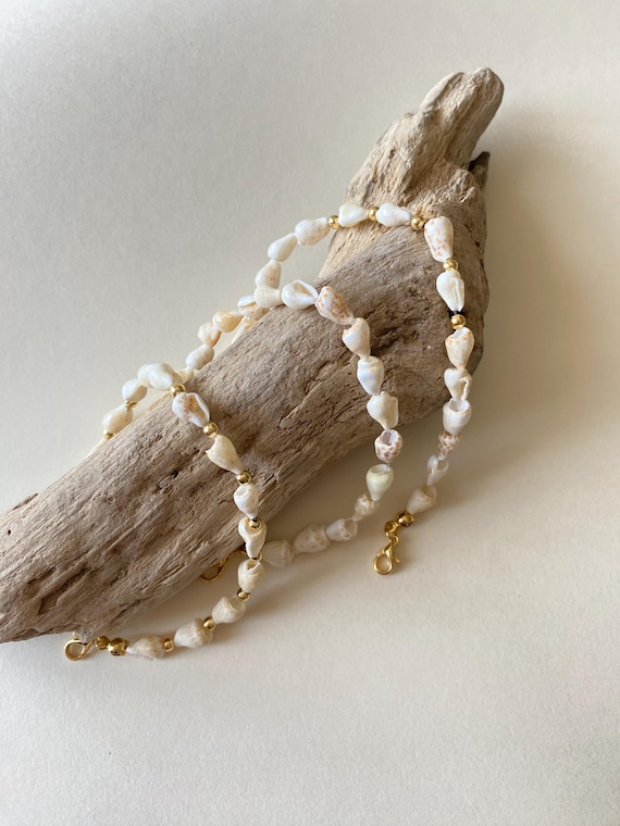 Handmade Seashell Bracelet, Gold Plated Boho Beach Jewelry