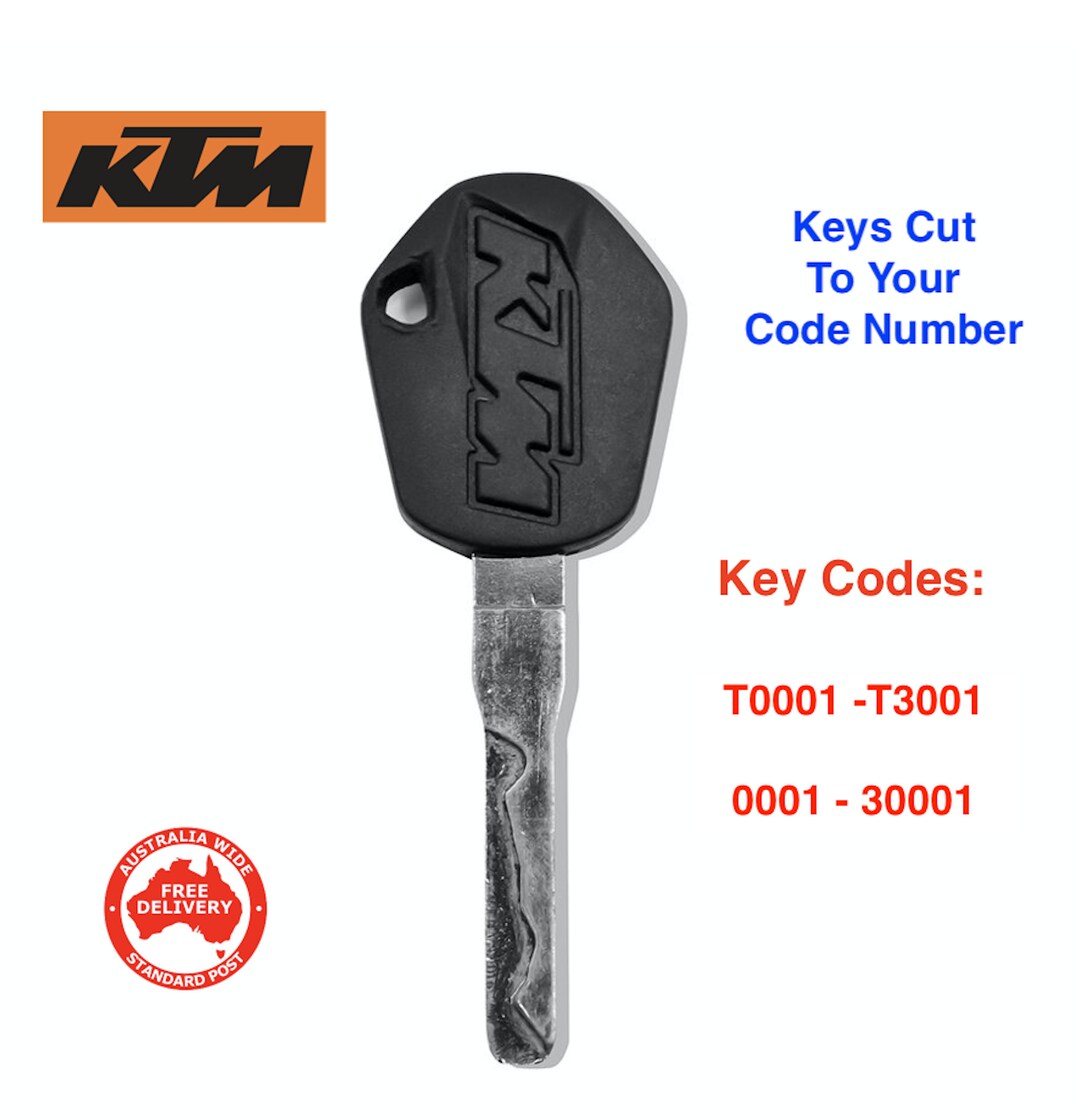 KTM Motorcycle High Security Bike Keys Cut to Your Code Number Etsy