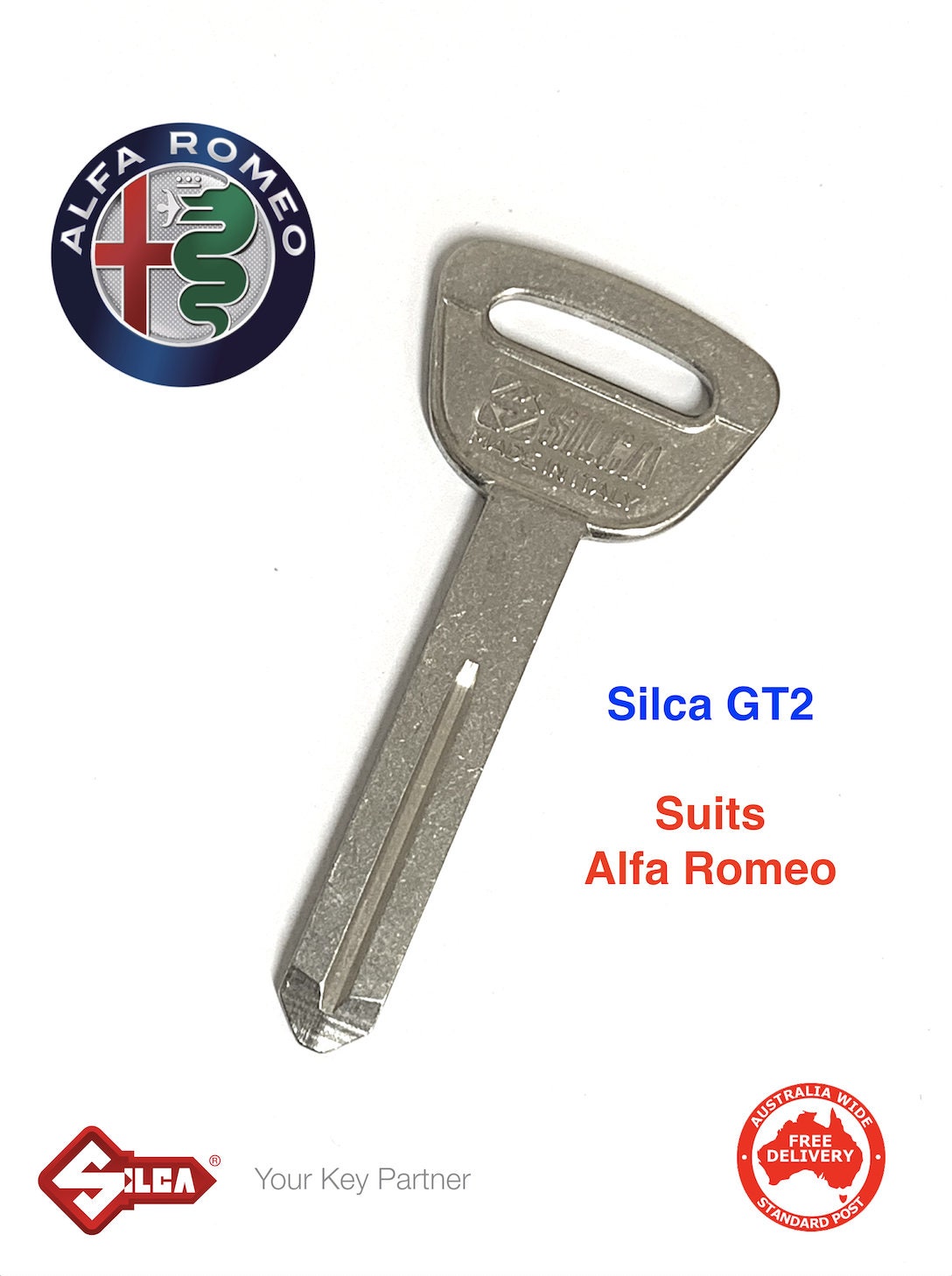 ALFA ROMEO High Security Keyblank, Schlüssel blanko Non Remote-Giobert GT2  -  Österreich