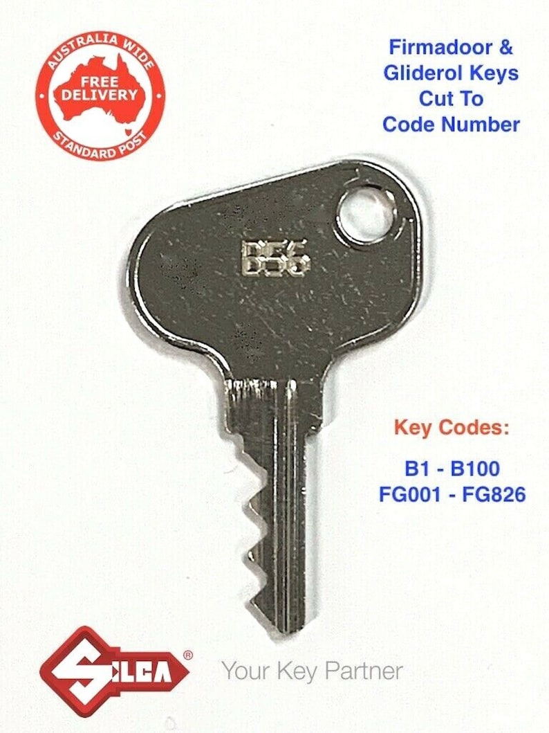 Gliderol & Firmadoor Garage Roller Door Lock Keys Cut to Code Number Etsy