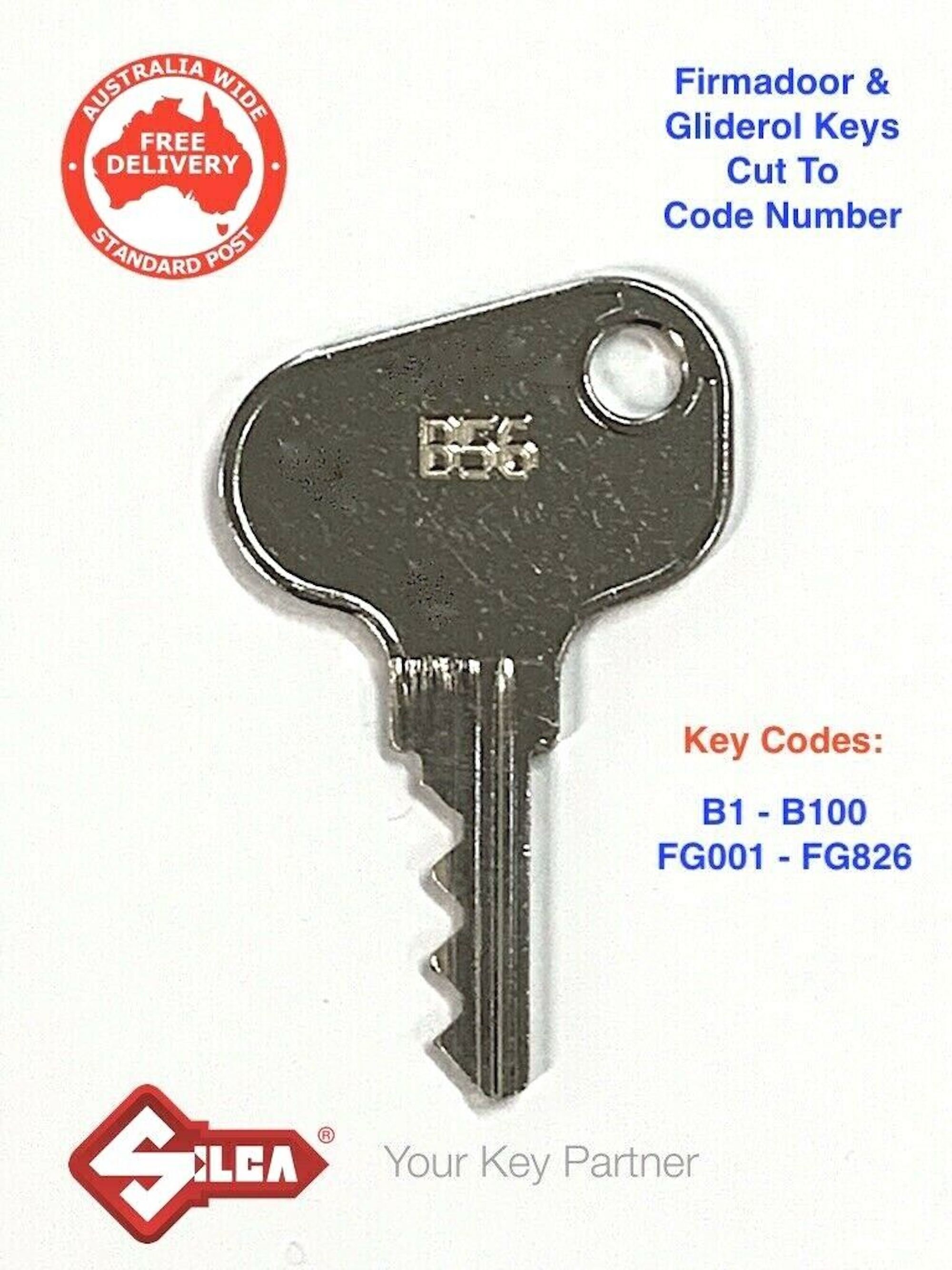 Gliderol & Firmadoor Garage Roller Door Lock Keys Cut to Code Number