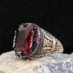 Original Turkish Men Ring, Zircon Stone, Pure 925 Sterling Silver Modern Jewelry, Personalized Anniversary Gift For Boyfriend