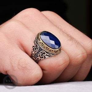 Turkish Jewelry Men Ring, Tigereyes Or Zircon Gemstone, Solid 925 Sterling Silver Jewelry, Ottoman Men Ring, Men Silver Ring With Stone