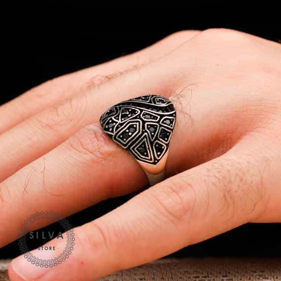 Anello In Argento Sterling 925 Alla Moda Per Gioielli Da Uomo - Foto 12