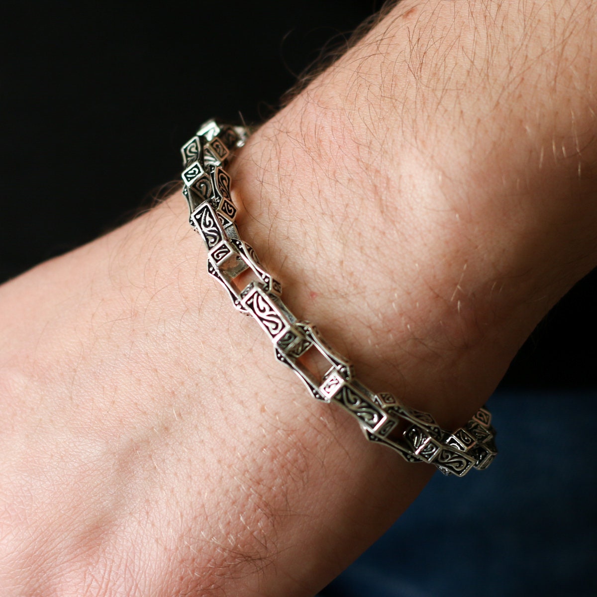 925 Sterling Silver Bracelet, Silver Chain Handmade Classic 925 Sterling Silver Bracelet, Silver Chain Handmade Classic