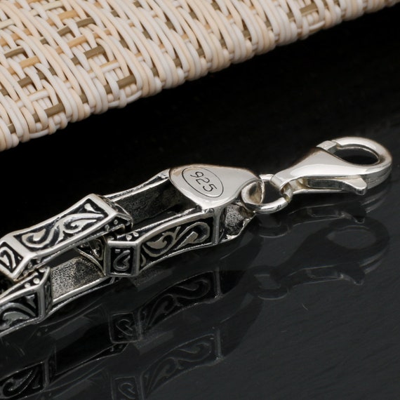 925 Sterling Silver Bracelet, Silver Chain Handmade Classic 925 Sterling Silver Bracelet, Silver Chain Handmade Classic