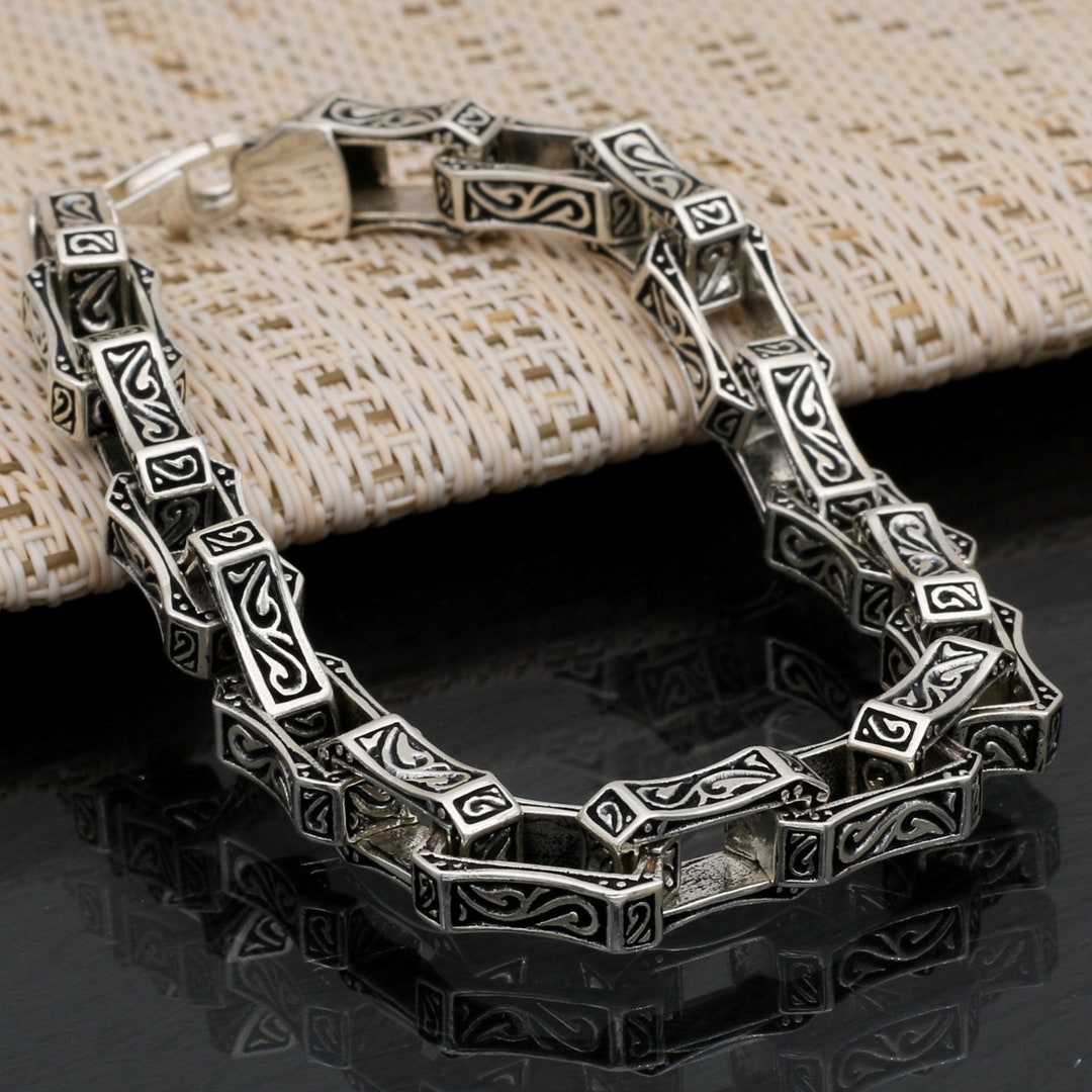 925 Sterling Silver Bracelet, Silver Chain Handmade Classic 925 Sterling Silver Bracelet, Silver Chain Handmade Classic