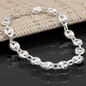 925 Sterling Silver Bracelet, Silver Chain Handmade Classic 925 Sterling Silver Bracelet, Silver Chain Handmade Classic