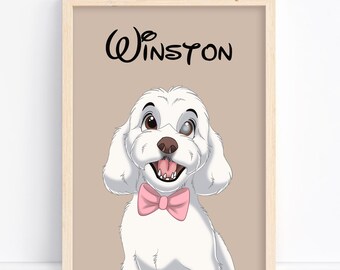 Cartoon Pet Portrait | Custom Pet Illustration from Photo | Cat & Dog Cartoon Drawing | Unique Pet Gift | Digital Download or Print