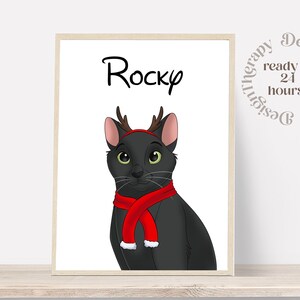 Custom Cartoon Pet Portrait | Cat & Dog Portrait From Photo | Pet Cartoon Style | Custom Cat Gift | Digital Illustration Art Prints