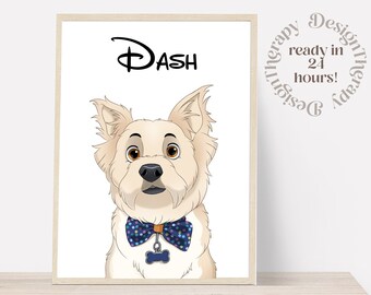 Custom Cartoon Pet Portrait | Cat & Dog Portrait From Photo | Pet Cartoon Style | Custom Cat Gift | Digital Illustration Art Prints