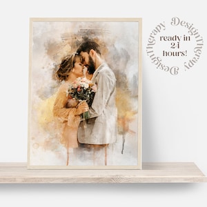 Watercolor Portrait Art | Personalized Portraits | Wedding, Birthday & Anniversary Gifts | Graphic Edit Sketch Art | Digital and Prints