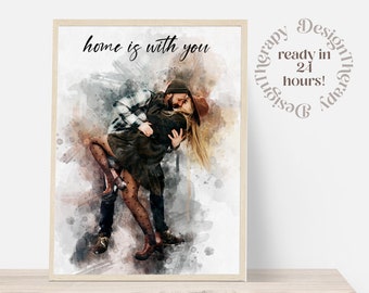 Watercolor Portrait Art | Personalized Portraits | Wedding, Birthday & Anniversary Gifts | Graphic Edit Sketch Art | Digital Prints and Art