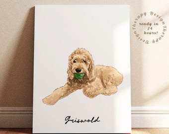 Custom Watercolor Pet Portrait from Photo | Pet Memorial Gift for Dog or Cat | Full Body Watercolor Pet Art | Pet Remembrance Painting