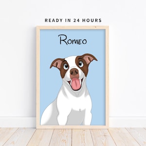 Dessin animé animal de compagnie | Oeuvre d'art personnalisée pour animaux de compagnie | Adorable portrait numérique d'animal de compagnie | Cadeau unique pour amoureux des animaux de compagnie | Art de style dessin animé pour animaux de compagnie