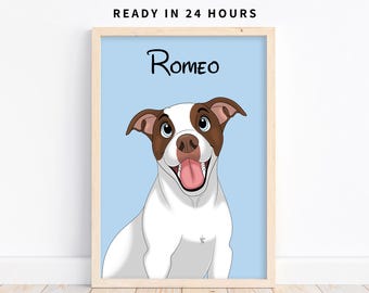 Dibujo animado de mascotas / Arte personalizado de personajes de mascotas / Adorable retrato digital de mascotas / Regalo único para amantes de las mascotas / Arte de mascotas al estilo de dibujos animados