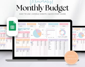 Monthly Budget Spreadsheet | Blush Pink Finance Tracker | Annual Expense Planner | Google Sheets Budget Tool | Money Saving Template