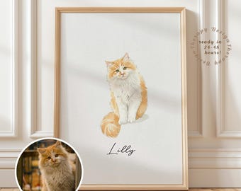 Miniature Pet Portrait | Hand-Painted Watercolor Pet Art | Custom Pet Portrait from Photo | Holiday Gift for Dog & Cat Lovers