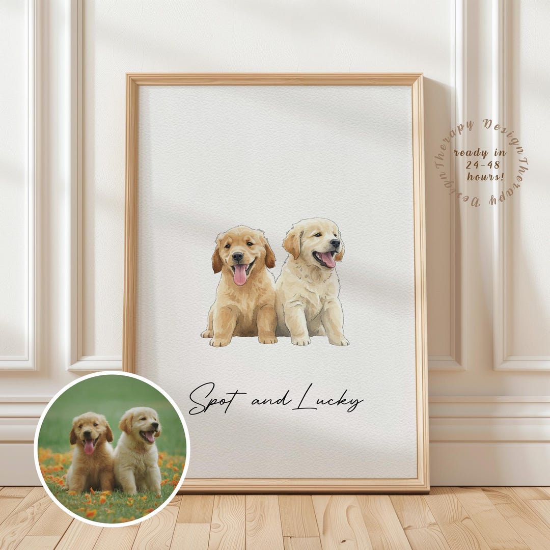 Custom Watercolor Pet Portrait | Dog Cat Painting From Photo | Pet ...