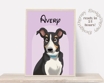 Custom Cartoon Pet Portrait | Cat & Dog Portrait From Photo | Pet Cartoon Style | Custom Cat Gift | Digital Illustration Art Prints