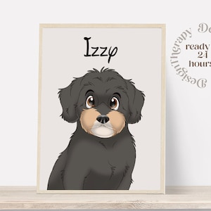 Portrait d'animal de compagnie personnalisé | Portrait de chat et de chien à partir d'une photo | Style de bande dessinée pour animaux de compagnie | Cadeau chat personnalisé | Impressions d'illustrations numériques