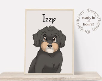 Retrato personalizado de mascota estilo caricatura / Retrato de gato y perro a partir de una foto / Estilo caricatura de mascota / Regalo personalizado para gatos / Impresiones de arte de ilustración digital