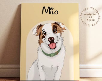 Custom Cartoon Pet Portrait | Funny Pet Drawing from Photo | Personalized Pet Character Art | Unique Gift for Dog Cat Lovers