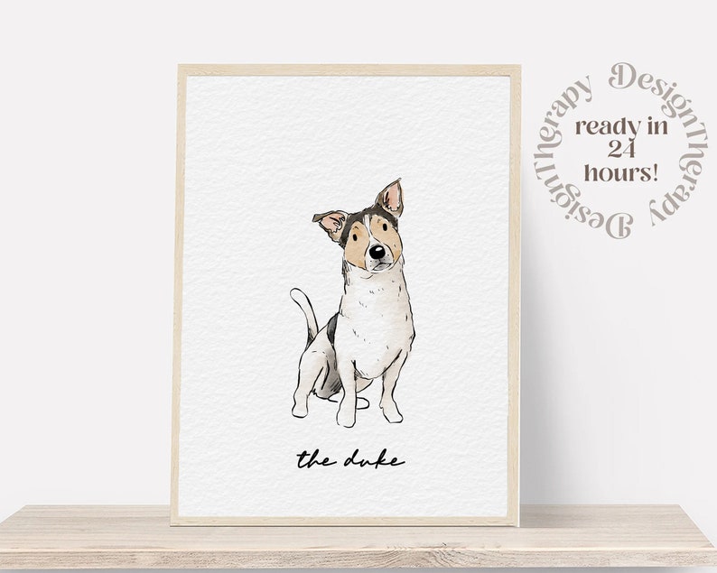 Custom Watercolor Pet Portrait, Pet Christmas Art, Personalized Pet