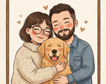 Custom Cartoon Portrait from Photo | Personalized Couple or Family Illustration | Cute Valentine’s Gift | Digital Wall Art